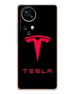 Чехол для Ulefone Note 17 Pro с картинкой «Tesla Red Logo»