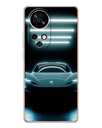 Чехол для Ulefone Note 17 Pro с картинкой «Tesla в неоне»