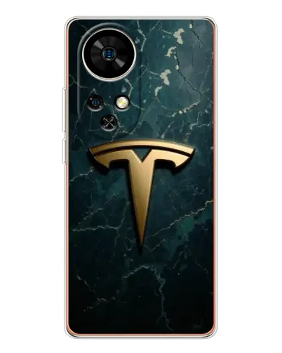 Чехол для Ulefone Note 17 Pro с картинкой «Мраморная Tesla Gold»