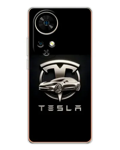 Чехол для Ulefone Note 17 Pro с картинкой «Tesla — серебристое авто»
