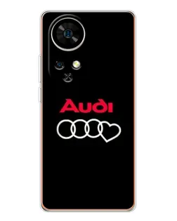 Чехол для Ulefone Note 17 Pro с картинкой «Логотип Audi Heart»