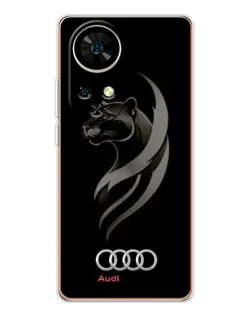 Чехол для Ulefone Note 17 Pro с картинкой «Графика — пантера и Audi»