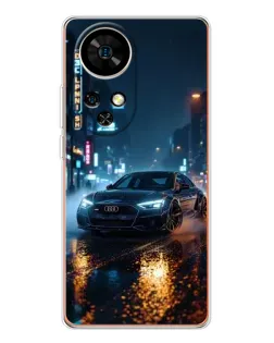Чехол для Ulefone Note 17 Pro с картинкой «Ночной город и Audi»