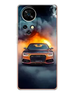 Чехол для Ulefone Note 17 Pro с картинкой «Audi в огненном дыму»