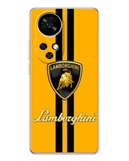 Чехол для Ulefone Note 17 Pro с картинкой «Lamborghini Stripe желтый»