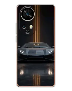 Чехол для Ulefone Note 17 Pro с картинкой «Lamborghini золотые линии»