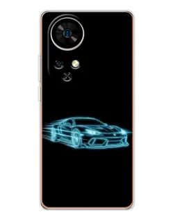 Чехол для Ulefone Note 17 Pro с картинкой «Неоновый контур Lamborghini»