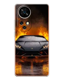Чехол для Ulefone Note 17 Pro с картинкой «Lamborghini в огне»