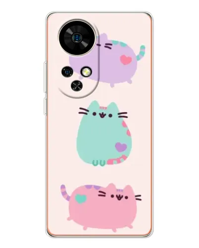 Чехол для Ulefone Note 17 Pro с картинкой «Pusheen трио» Чехол для Ulefone Note 17 Pro с картинкой «Pusheen трио»