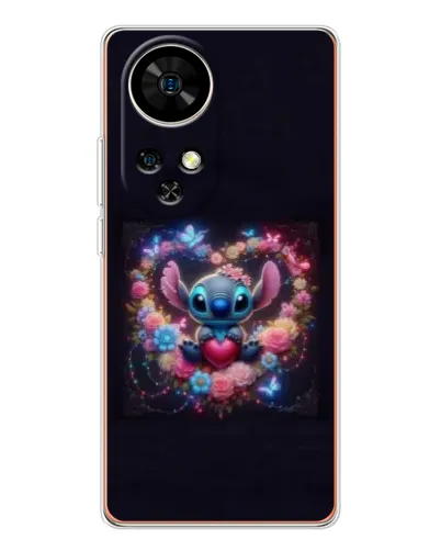 Чехол для Ulefone Note 17 Pro с картинкой «Stitch в цветах»