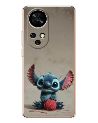 Чехол для Ulefone Note 17 Pro с картинкой «Стич на коричневом фоне»