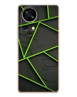 Чохол для Ulefone Note 17 Pro з картинкою «Зелені геометричні лінії»