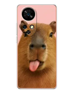 Чехол для Ulefone Note 17 Pro с картинкой «Капибара с языком»