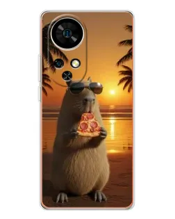 Чехол для Ulefone Note 17 Pro с картинкой «Капибара с пиццей»