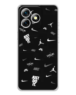 Чехол для Ulefone Note 18 Pro с картинкой «Nike Black Pattern» Чехол для Ulefone Note 18 Pro с картинкой «Nike Black Pattern»