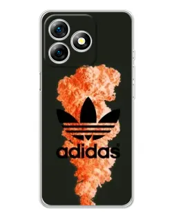 Чехол для Ulefone Note 18 Pro с картинкой «Оранжевый дым Adidas»