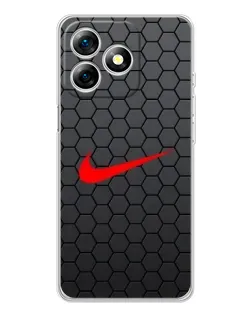 Чехол для Ulefone Note 18 Pro с картинкой «Nike — карбоновая сетка»