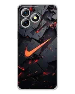 Чехол для Ulefone Note 18 Pro с картинкой «Nike — эффект разломов»