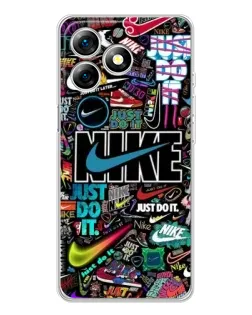 Чехол для Ulefone Note 18 Pro с картинкой «Яркий коллаж Nike»
