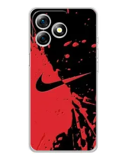 Чехол для Ulefone Note 18 Pro с картинкой «Красные брызги Nike»