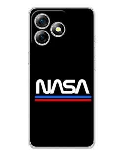 Чехол для Ulefone Note 18 Pro с картинкой «NASA — классика Red Blue»