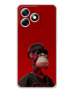 Чехол для Ulefone Note 18 Pro с картинкой «Bored Ape в красном»
