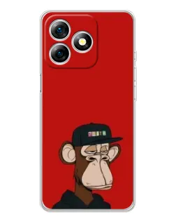 Чехол для Ulefone Note 18 Pro с картинкой «Bored Ape — красный фон»