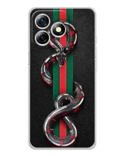 Чехол для Ulefone Note 18 Pro с картинкой «Gucci — змея на полосе» Чехол для Ulefone Note 18 Pro с картинкой «Gucci — змея на полосе»