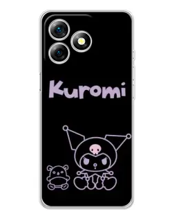 Чехол для Ulefone Note 18 Pro с картинкой «Kuromi — черный минимализм»