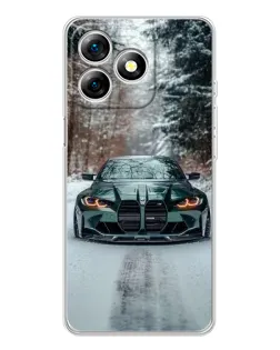 Чохол для Ulefone Note 18 Pro з картинкою «BMW у зимовому лісі»