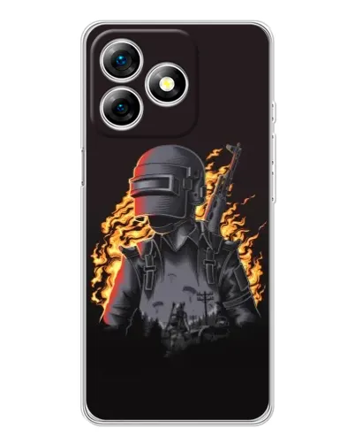 Чохол для Ulefone Note 18 Pro з картинкою «PUBG — вогняний силует»