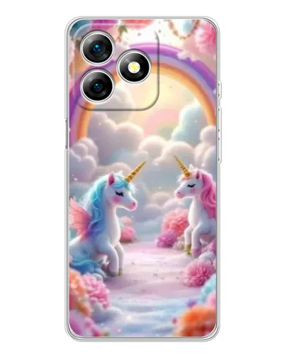 Чехол для Ulefone Note 18 Pro с картинкой «Радуга и единороги»