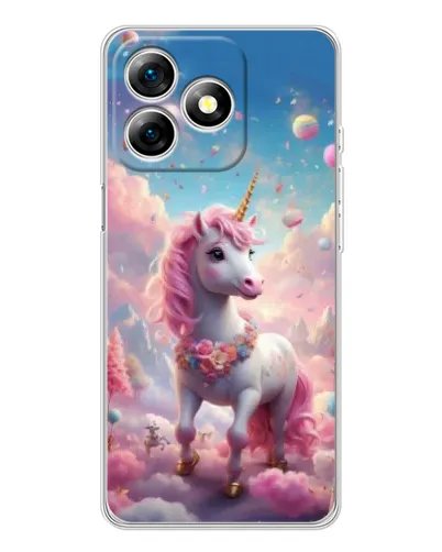 Чехол для Ulefone Note 18 Pro с картинкой «Единорог среди облаков»