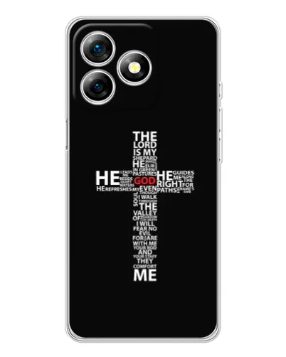 Чехол для Ulefone Note 18 Pro с картинкой «Текстовый крест» Чехол для Ulefone Note 18 Pro с картинкой «Текстовый крест»