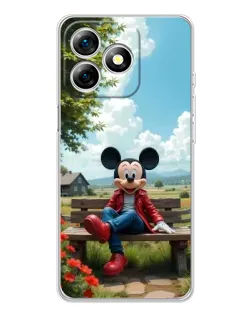 Чехол для Ulefone Note 18 Pro с картинкой «Микки на скамейке»