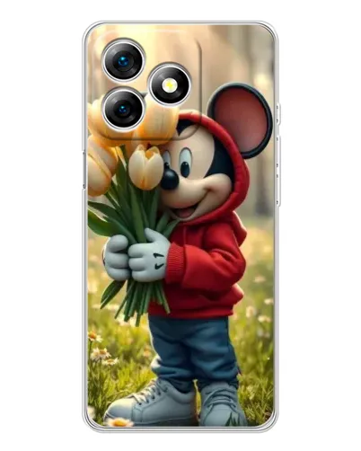 Чехол для Ulefone Note 18 Pro с картинкой «Микки с тюльпанами»