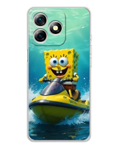 Чехол для Ulefone Note 18 Pro с картинкой «Спанч Боб на гидроцикле»