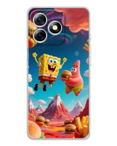 Чехол для Ulefone Note 18 Pro с картинкой «Космический фастфуд»