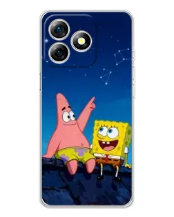 Чехол для Ulefone Note 18 Pro с картинкой «Губка Боб и Патрик ночью» Чехол для Ulefone Note 18 Pro с картинкой «Губка Боб и Патрик ночью»