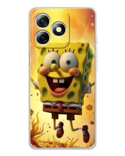 Чехол для Ulefone Note 18 Pro с картинкой «Губка Боб прыгает»