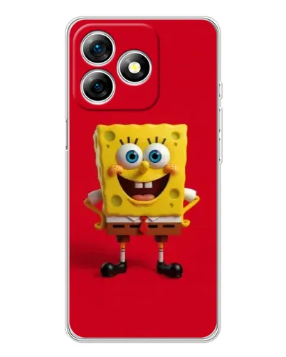 Чехол для Ulefone Note 18 Pro с картинкой «Спанч Боб на красном»