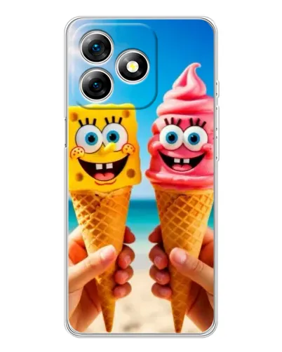 Чехол для Ulefone Note 18 Pro с картинкой «Спанч Боб мороженое»