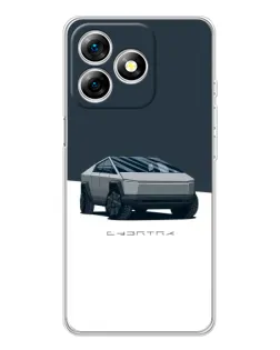 Чохол для Ulefone Note 18 Pro з картинкою «Сріблястий Cybertruck Tesla»