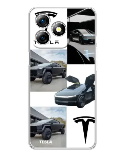 Чохол для Ulefone Note 18 Pro з картинкою «Колаж Cybertruck Tesla»
