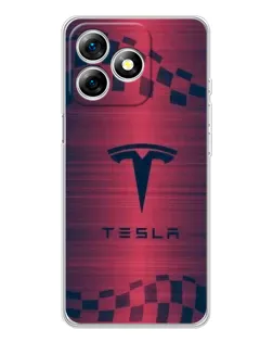 Чохол для Ulefone Note 18 Pro з картинкою «Тесла червоний карбон»