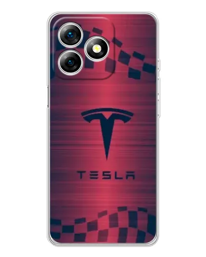 Чохол для Ulefone Note 18 Pro з картинкою «Тесла червоний карбон»