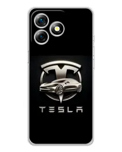 Чохол для Ulefone Note 18 Pro з картинкою «Tesla — срібне авто»