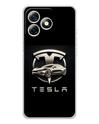 Чохол для Ulefone Note 18 Pro з картинкою «Tesla — срібне авто»