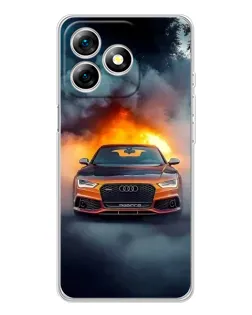 Чохол для Ulefone Note 18 Pro з картинкою «Audi у вогняному диму»