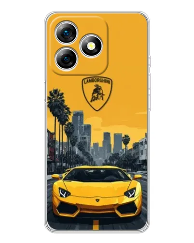 Чохол для Ulefone Note 18 Pro з картинкою «Жовтий Lamborghini місто»